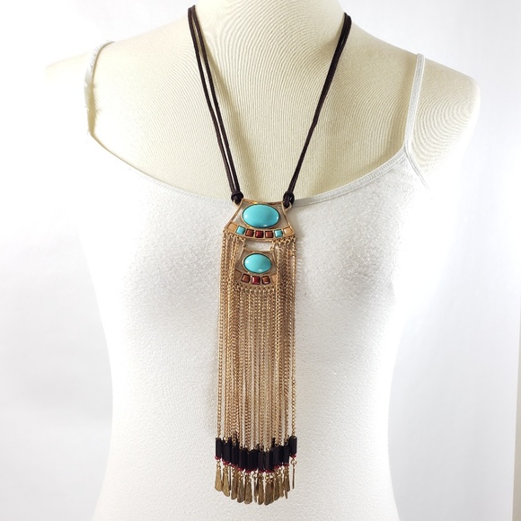 Charming Charlie Brown Turquoise Chain Necklace - Picture 3 of 4